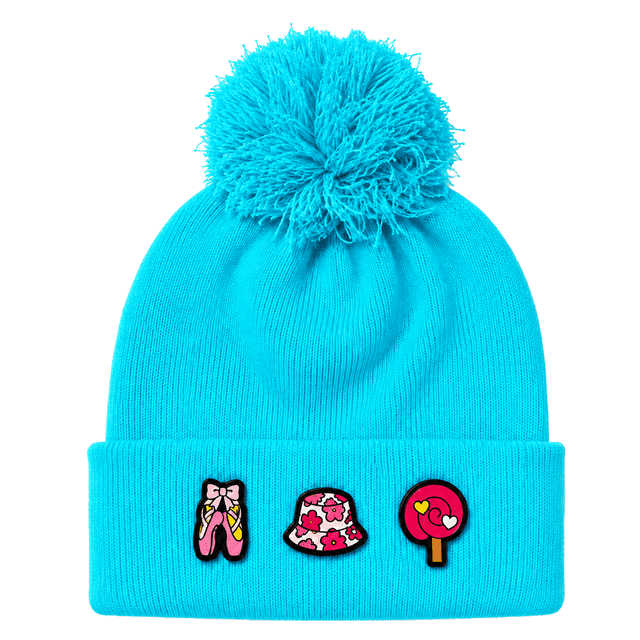 Charms Kids' Winter Pompom Hat with Removable Mix-and-Match Charms