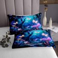 thumbnail image 3 of Erosebridal Neon Mushroom Coverlet Set King, Jungle Plant Bedding Set, Magical Butterfly Decor, 3 of 5