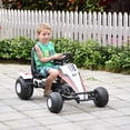 thumbnail image 4 of Aosom Kart à Pédales pour Enfants, Voiture à Chevaucher Style Course avec Siège Ajustable, Roues en Plastique, Frein à Main et Levier de Vitesse, Noir, 4 of 9
