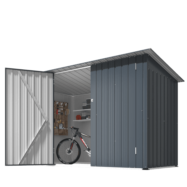 YODOLLA Outdoor Storage Shed, 3 x 7 Ft Bike Sheds & Outdoor
