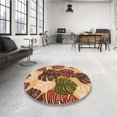 thumbnail image 4 of Ahgly Company Tapis d'Intérieur Lavable à la Machine, Carré, Transitionnel, Orange, Tapis de Zone, 4 Pieds Carré, 4 of 7