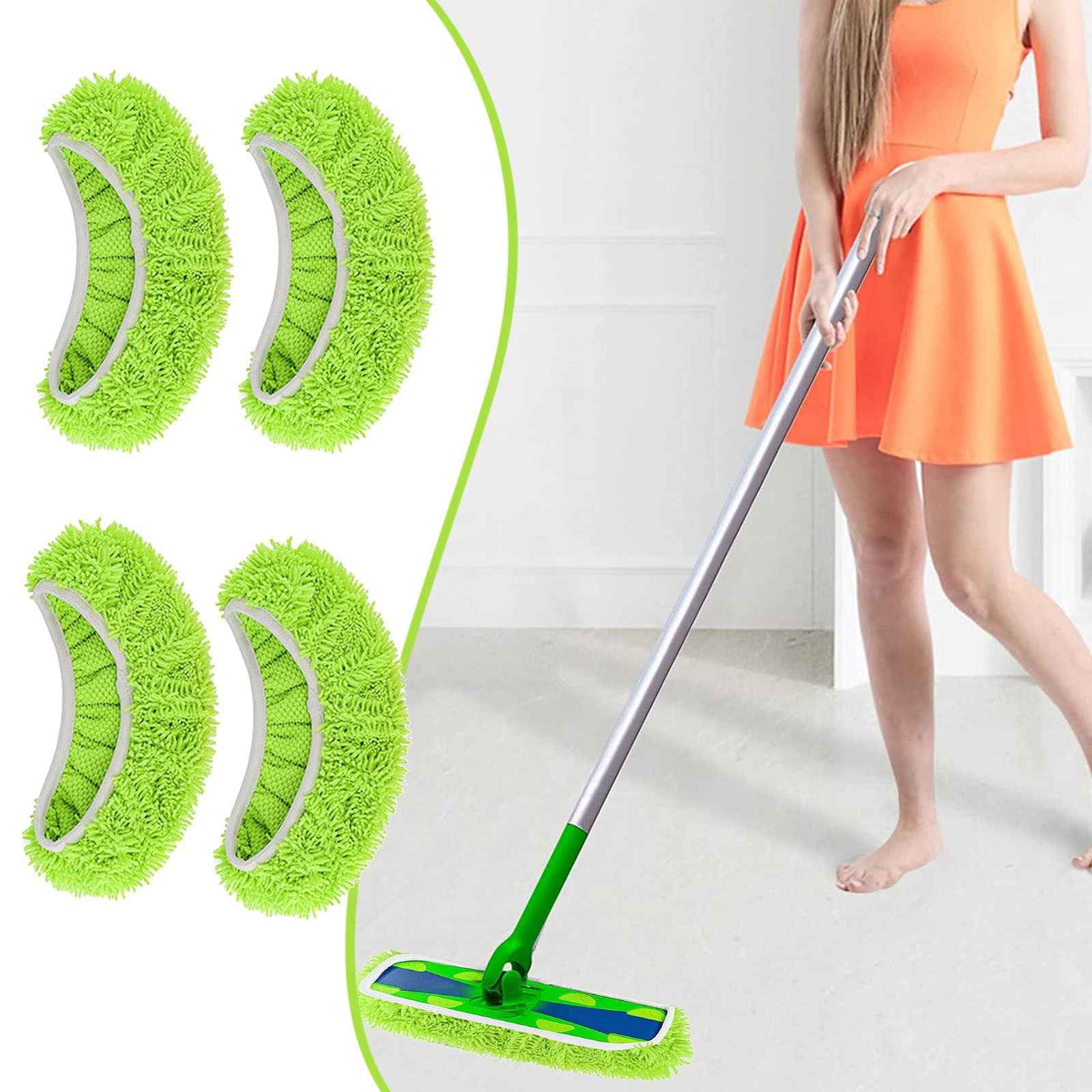 XL 4pcs Mop Cloth Accessories Microfiber Mop Flat Mop Replace Cloth Cover Mop O Cedar Mop Replace Handle 5$ Items Microfiber Mop Pads Dry Cleaning Hardwood Floor Mop with Spray Big Ones Wipes Mop for