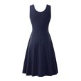 thumbnail image 3 of LUXUR Robe Longue d'Été de Plage Bohème pour Femmes, Bleu Marine TG, 3 of 3