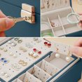 thumbnail image 4 of LSLJS Jewelry Organizer Box Leather Large Jewelry Boxes Earrings Holder Organizer Storage Case Double Layer Display with Removable Tray Elegant Jewelry Box, 4 of 5