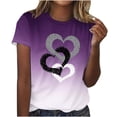 thumbnail image 1 of Dealovy Haut pour Femmes Décontracté T-Shirts à Manches Courtes Été Ample Mignon Tunique à Imprimé Graphique Dégradé, 1 of 4