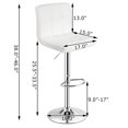 thumbnail image 3 of Costway Ensemble de 2 Tabourets de Bar Réglables en Cuir PU Pivotants pour Comptoir de Cuisine Chaise de Pub Blanc, 3 of 10