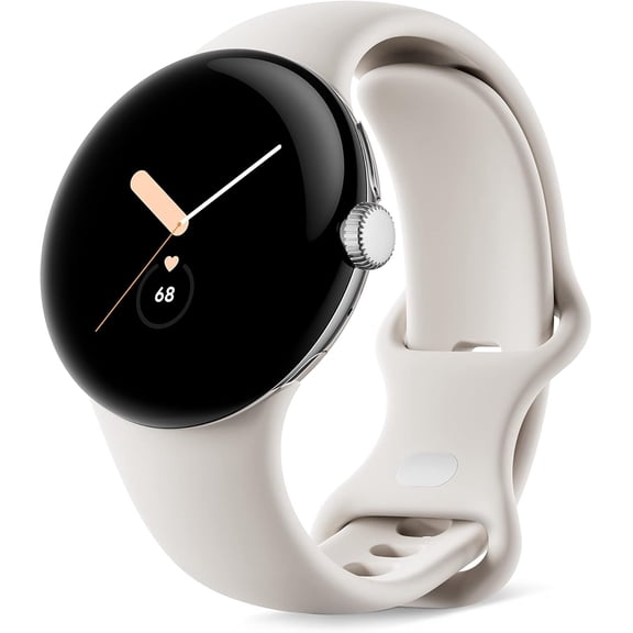 Refurbished Google Pixel Watch (2022) 41mm GWT9R (GPS + Cellular) Polished Silver Stainless Steel (Grade A)