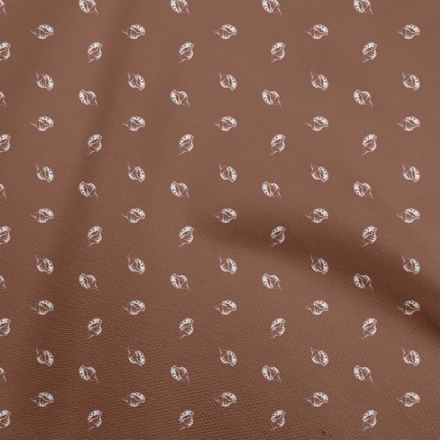 oneOone Georgette Viscose Brown Fabric Sea Shells Sewing Material Print Fabric By The Yard 42 Inch Wide