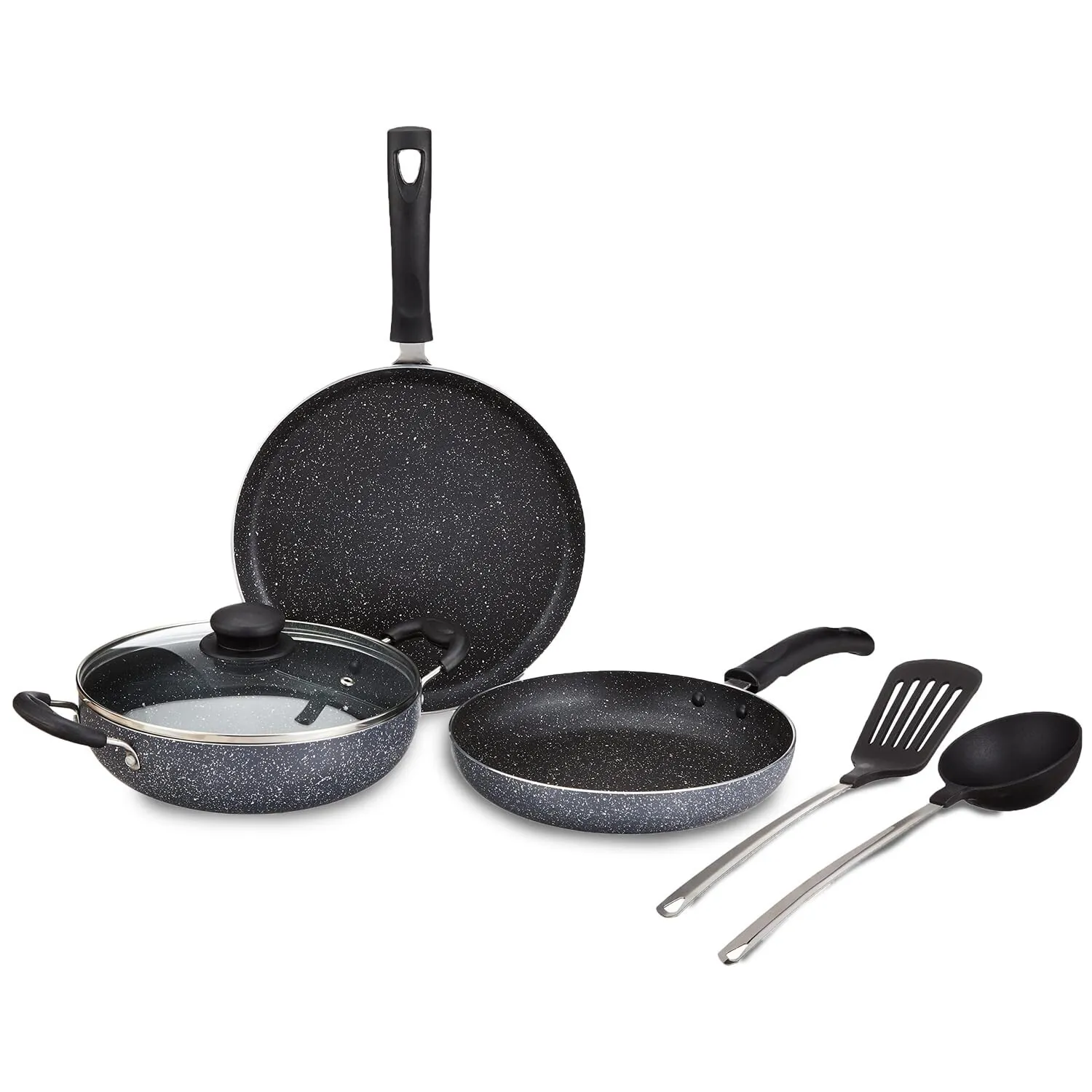 OSNICA 6 Piece Non-Stick Cookware Set, Granite Finish, Induction Base, PFOA