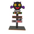 thumbnail image 1 of Wooden Halloween Pumpkin Festive Atmosphere Decoration Table Card Decorations Creative Halloween Decorations., 1 of 6