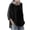Black, variant on Plus Size Tops for Women Cotton Linen Casual Solid Color Crewneck Tshirts Three Quarter Length Sleeve Loose Comfy Tee Tops