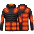 thumbnail image 1 of TIMIFIS Women's Heated Jacket No Battery, Unisex Winter Warmer Zipper Heated Coat with Hood, Windproof Four Control 21 Heat zones Outwear Tops with Pockets, 1 of 6