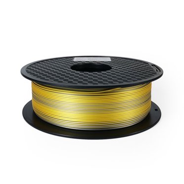 EL3D Filament d'Imprimante 3D; PLA Soyeux Tricolore, Or-Argent-Cuivre, 1kg 1,75mm