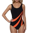 thumbnail image 3 of VBTAPA Women Racerback One Piece Swimsuit Slimming Athletic Training Bathing Suit Full Coverage Color Block Modest Swimwear Limited Time Sales Orange M, 3 of 6