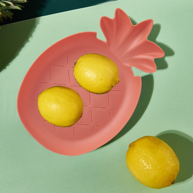 Chmadoxn Kitchen Gadgets, Pineapple Plastic Plates Plastic Plates Candy Plates Easy To Clean Durables Suitable For Living Room Kitchen Toilet Office Solid Color Plates Pineapple Plate