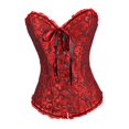 thumbnail image 2 of Esquirla Robe Corset Florale pour Femmes Débardeur Vintage en Spirale Acier à Lacets Noir et Rouge, 2 of 8