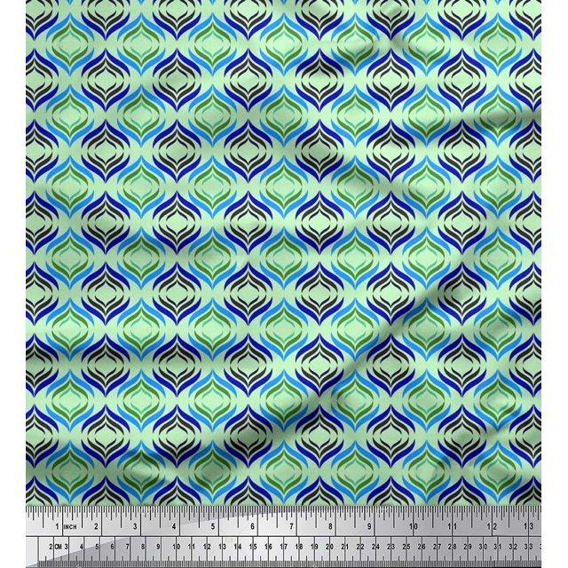 Soimoi Velvet Fabric Ogee Damask Decor Fabric Printed Yard 58 Inch Wide