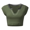 thumbnail image 4 of Kcodviy Womens V Neck Short 5X Womens Tops Sleeve Racer Back Tank Women Tops Workout Tops Halter Neck Crop 3X Workout Tops Top, 4 of 5