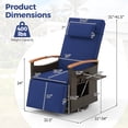 thumbnail image 3 of Costway Outdoor 360° Swivel Rattan Recliner Chair Patio Wicker Chaise Lounge Chair Navy, 3 of 9