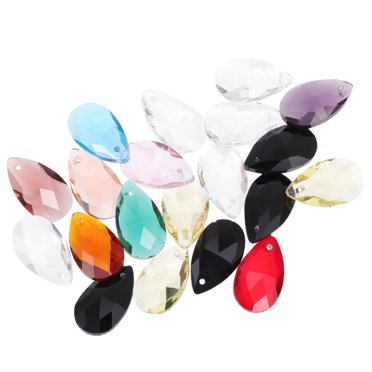 20 Pcs Perles en Verre Cristal DIY Perles Intercalaires Perles en Vrac Breloques pour Fabrication de Bijoux