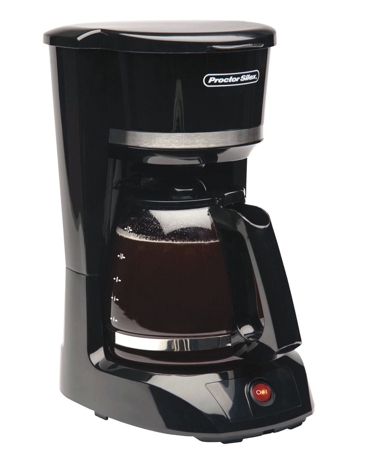 Proctor Silex 12-Cup Drip Coffee Maker with Glass Carafe, Black, 950 W, Model 43804