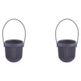 thumbnail image 3 of Transemion ABS Decorate With Lightweight Planter With Removable Strape And Wall-Mount Option Inner Layer Hollowed Out For Better Black 8.7*9.5*20.5cm 2Set, 3 of 6