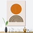 thumbnail image 1 of Designart Résumé Minimal orange Sun et Rainbow I Art mural sur toile, 1 of 4