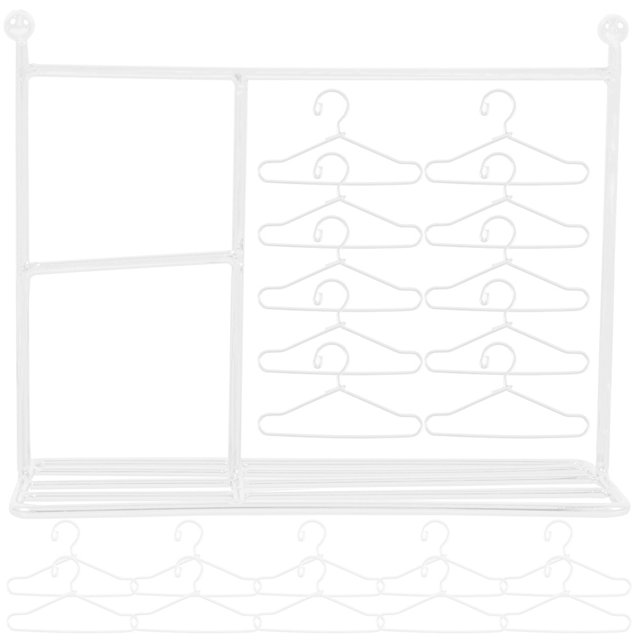 MasteelfCA 21Pcs Doll Garment Rack Mini Dolls Clothes Hanger Miniature Clothes Hanger