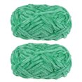 thumbnail image 1 of Unique Bargains 2 Pelotes Fil Velours Fil Chenille 87,49 Verges Polyester Fil Doux pour Couverture 2 Pcs Vert Foncé, 1 of 7