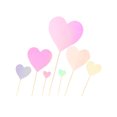 thumbnail image 1 of 7pcs/set Cake Topper Heart Shape Wedding Birthday Cake Simple topper cake top decor Design Paper Top Flag Decoration, Pink, 1 of 7