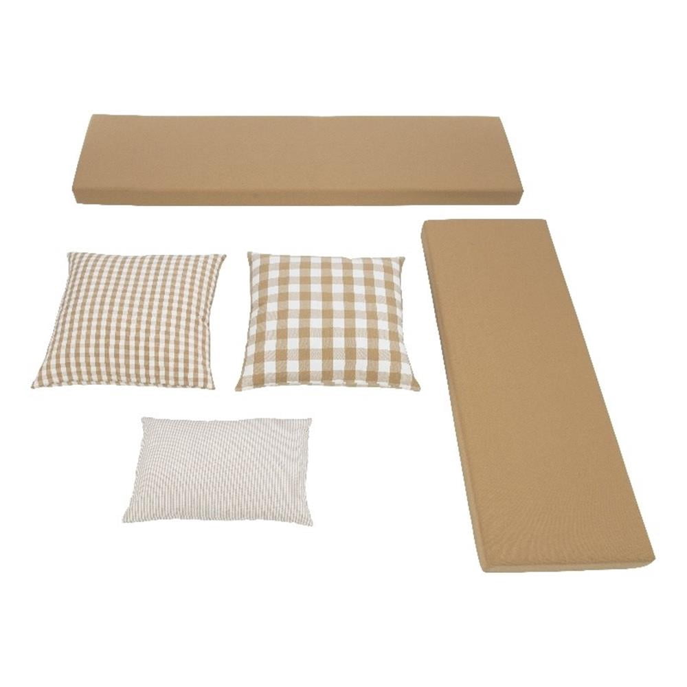 Linon Ensemble de 5 Coussins/oreillers en Polyester pour Coin Troyin, Beige