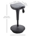 thumbnail image 3 of Vinsetto Backless Wobble Stool Chair, Adjustable Learning Stool, Grey, 3 of 10