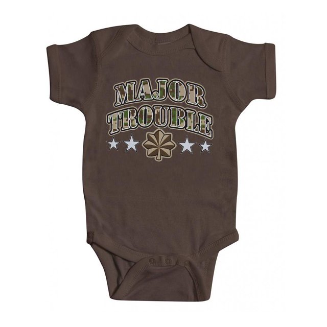 Toddlers Major Trouble Brown Bodysuit - 12 Months