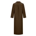 thumbnail image 4 of cfhntfmh Robes Maxi pour Femmes Décontractées d'Automne à Col, Manches Longues, Chemises Boutonnées, Robe Douce en Coton et Lin, 4 of 5
