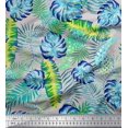 thumbnail image 1 of Soimoi Rayon Crepe Fabric Leaves Tropical Print Sewing Fabric Yard 46 Inch Wide, 1 of 1