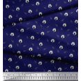 thumbnail image 2 of Soimoi Blue Poly Georgette Fabric Leaves & Lotus Floral Decor Fabric Printed Yard 52 Inch Wide, 2 of 5