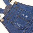 thumbnail image 4 of KIDSCOOL SPACE Little Boys Slim Fit Jeans,Ripped Big Bib Pocket Fashion Denim Overalls,Light Blue,7-8 Years, 4 of 7