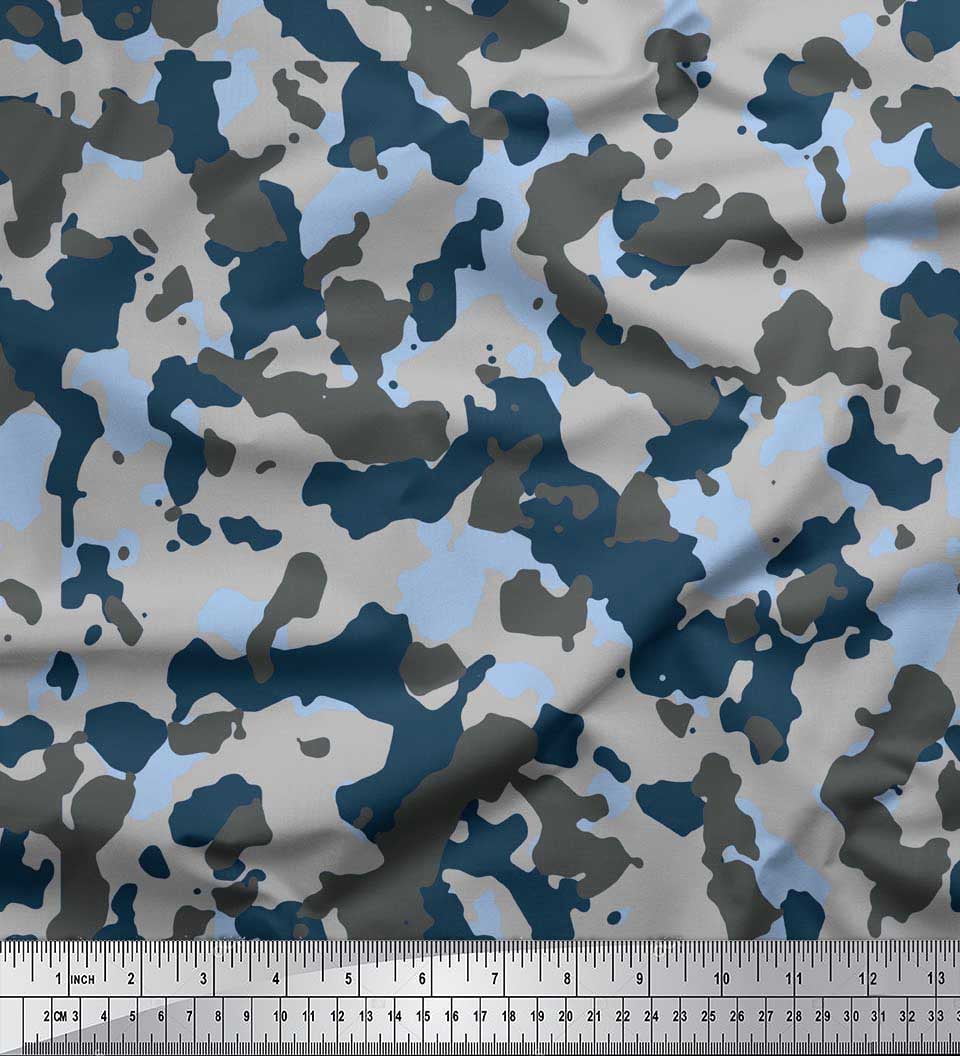 Soimoi Cotton Duck Fabric Two Tone With Grey Camouflage Decor Fabric Printed Yard 56 Inch Wide