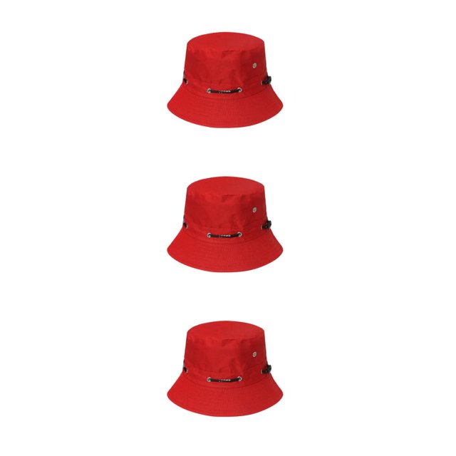 VONKY Comfortable And Breathable Fisherman Hat For Sun Protection Sunscreen Fisherman Cap Hat Summer red 58cm 3Set