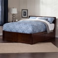 thumbnail image 2 of Orlando King Wood Platform Bed with Footboard and Storage Drawers in Walnut, 2 of 9