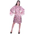 thumbnail image 2 of Moomaya Printed Womens Kimono Sleeve Robes Satin Silk Getting Ready Bridal Robe Coverup, 2 of 7