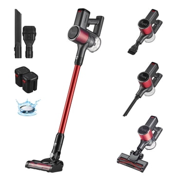 Panni 4-in-1 Cordless Stick Vacuum with Brushless Motor, Self-Standing, (2) Batteries, 28,000Pa, Red, P709M