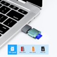 thumbnail image 2 of TF Card Reader, Micro SD Card Reader, Type C TF Memory Card Reader Adapter with USB C to USB Adapter Compatible with Laptops, MacBook, Samsung Galaxy (Grey), 2 of 5