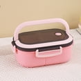 thumbnail image 1 of Boîte à Lunch Compartimentée à Double Couche - Boîte Bento Compatible Micro-Ondes, Récipient Repas Étanche, Plastique et Silicone, Pour, Rose, JKODE, 1 of 9
