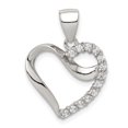 thumbnail image 1 of 925 Sterling Silver Cubic Zirconia Heart Shaped Pendant, 1 of 2