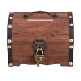 thumbnail image 1 of Wooden Treasure Chest Retro Money Storage Box Organizer, 1 of 8