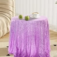 thumbnail image 1 of Fridja Nappe Ronde à Paillettes de 48 Pouces, Nappe Formelle Unie Réutilisable et Infroissable à Paillettes pour Décorations de Douche Nuptiale, Anniversaire, Mariage, Dessert, Banquet, Noël, Violet, 1 of 5