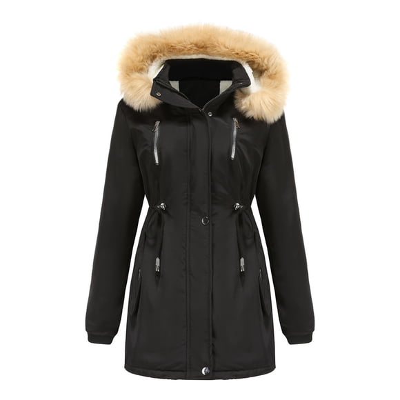 Long Winter Coats for Women Womens Warm Long Coat Hoodies Collar Jacket Slim Winter Parkas Outwear Coats Warm Winter Coats for Women Womens Winter Coats Long