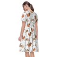 thumbnail image 2 of Bixox Women's Short Sleeve Summer Dress Loose Swing Knee Length Dresses with Pockets-Rabbit And Squirrel, 2 of 7