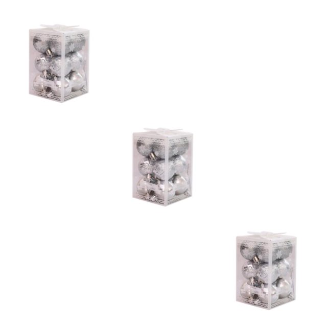 Decodeary 12pack/lot Wedding New Year Navidad Pendant Ball Enought Quantity For Magical silver 3Set
